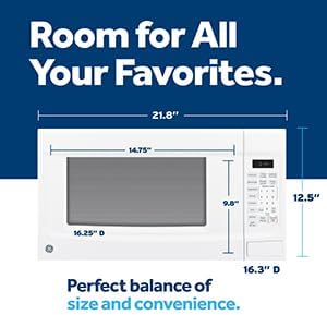 GE GCST14S1WWW Microwave Oven,1,100-watt 7 Auto Cooking Settings, Child-Lock Technology, Kitchen Essentials for The Countertop, Dorm Room or Apartment, 1.4 Cu. Ft, White - Image 4
